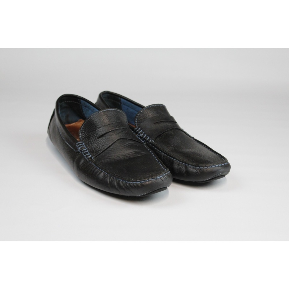 Donald J Pliner Men Vinnietc Leather Penny Loafer Driving Shoes Black Size 11